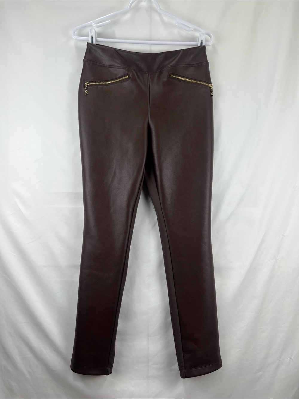 Belle - Kim Gravel - Size 4 - Women’s Pleather Pants - Chocolate Brown
